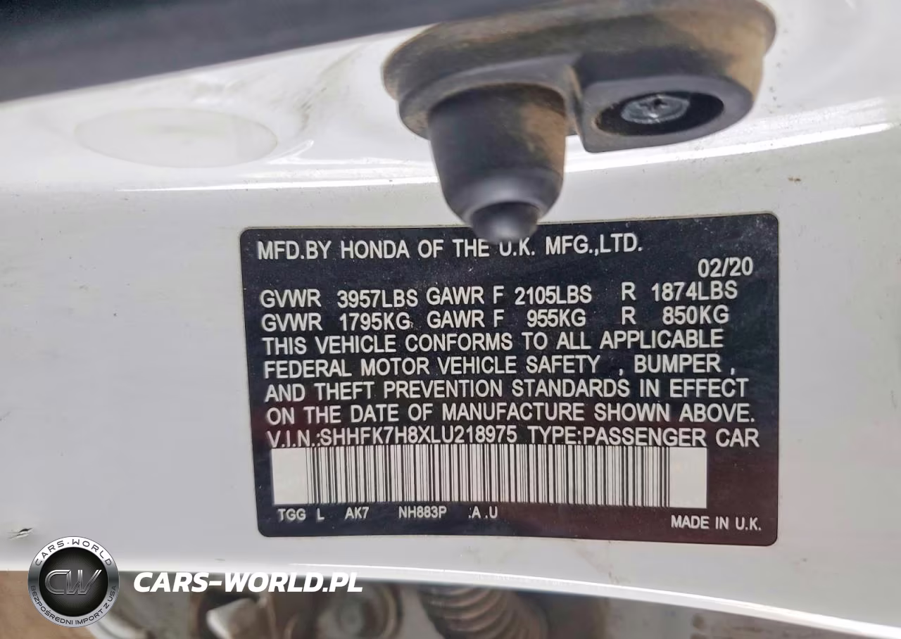 2020 Honda Civic Exl VIN:SHHFK7H8XLU218975 - 12