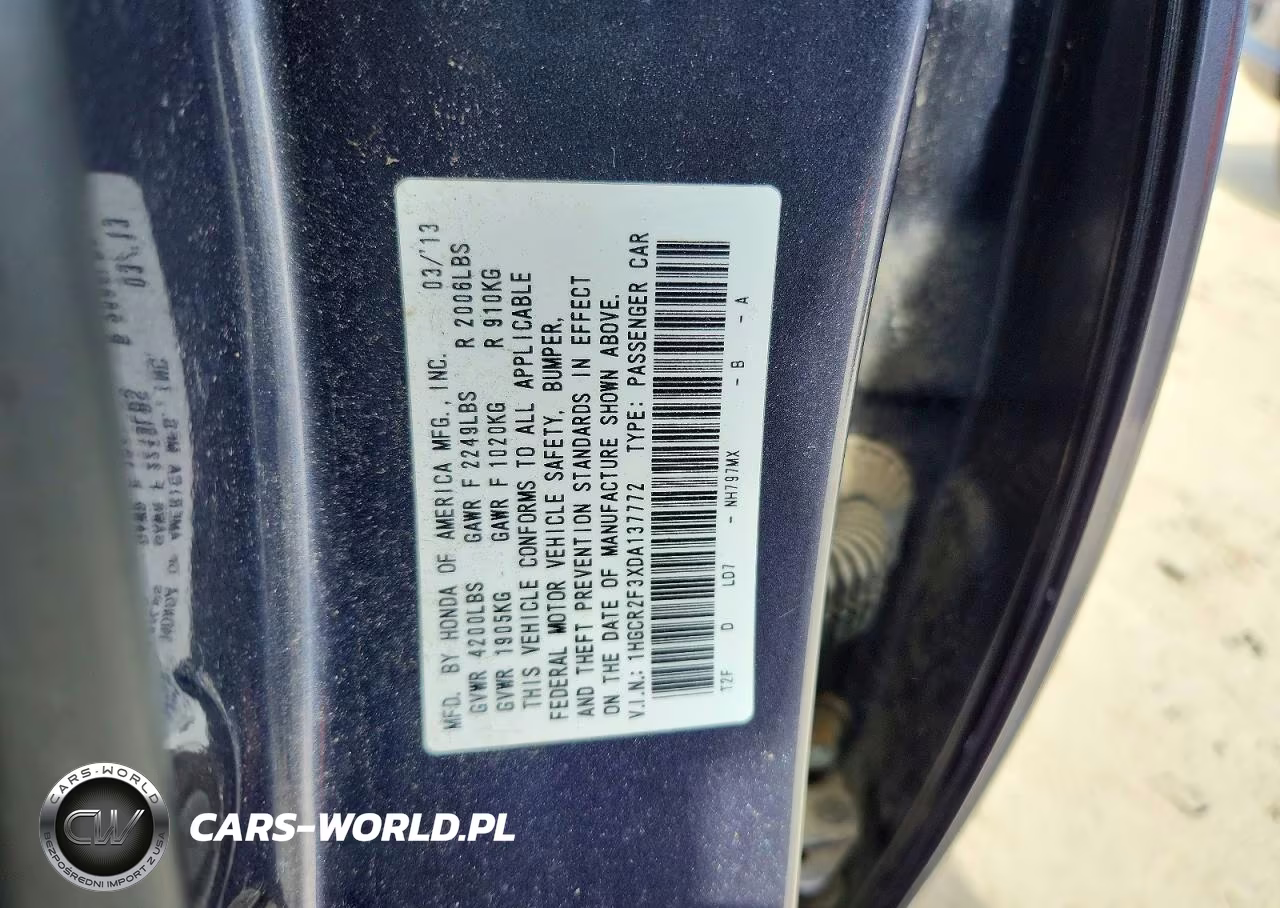 2013 Honda Accord Lx VIN:1HGCR2F3XDA137772 - 12