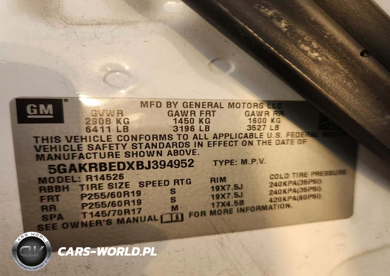 2011 Buick Enclave Cxl VIN:5GAKRBEDXBJ394952 - 13