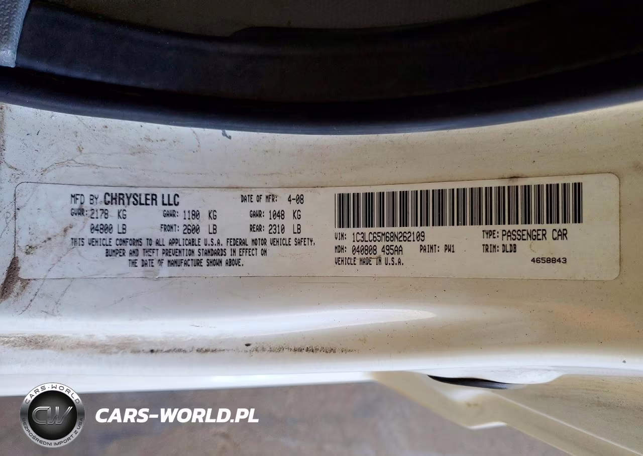 2008 Chrysler Sebring Limited VIN:1C3LC65M68N262109 - 13