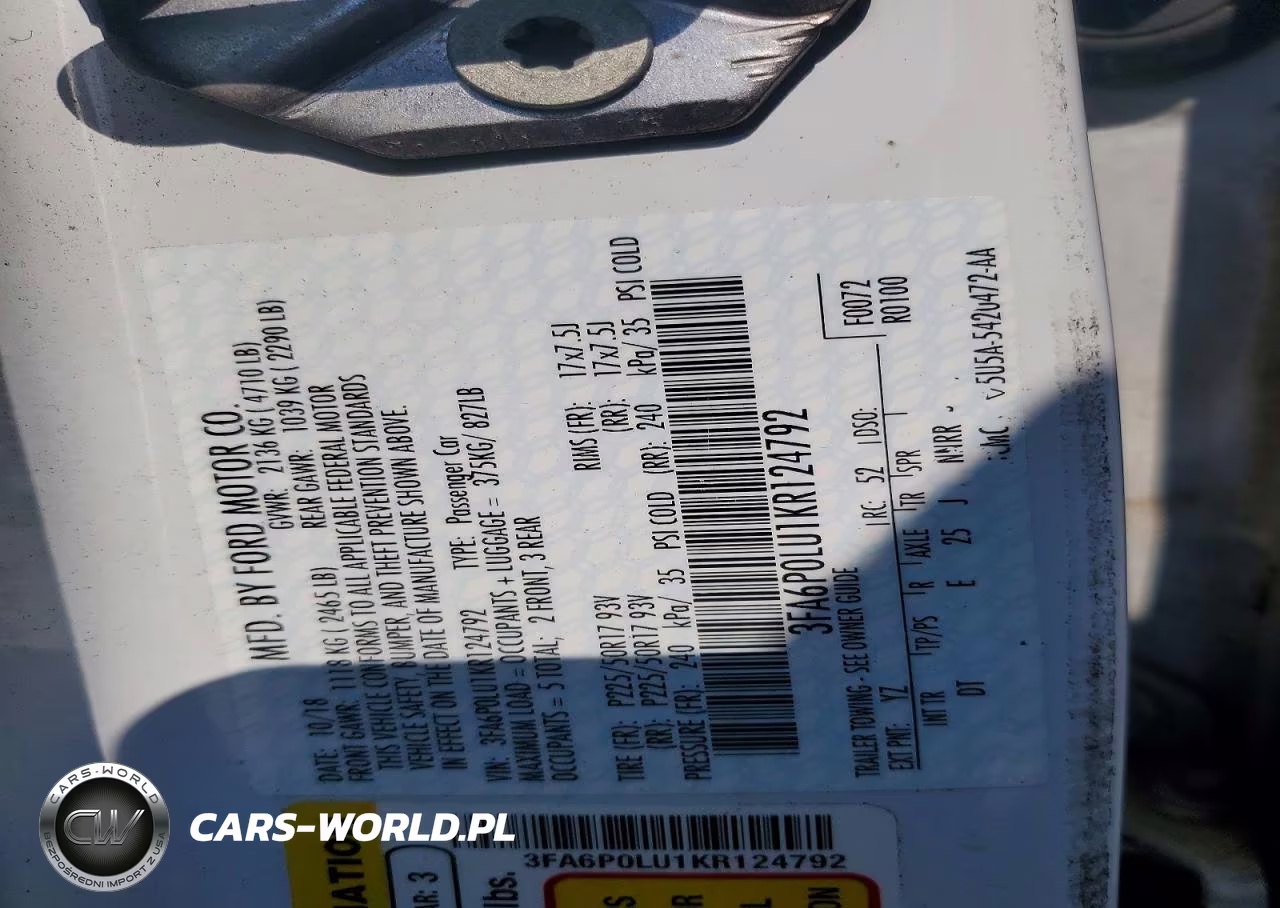 2019 Ford Fusion Se VIN:3FA6P0LU1KR124792 - 12