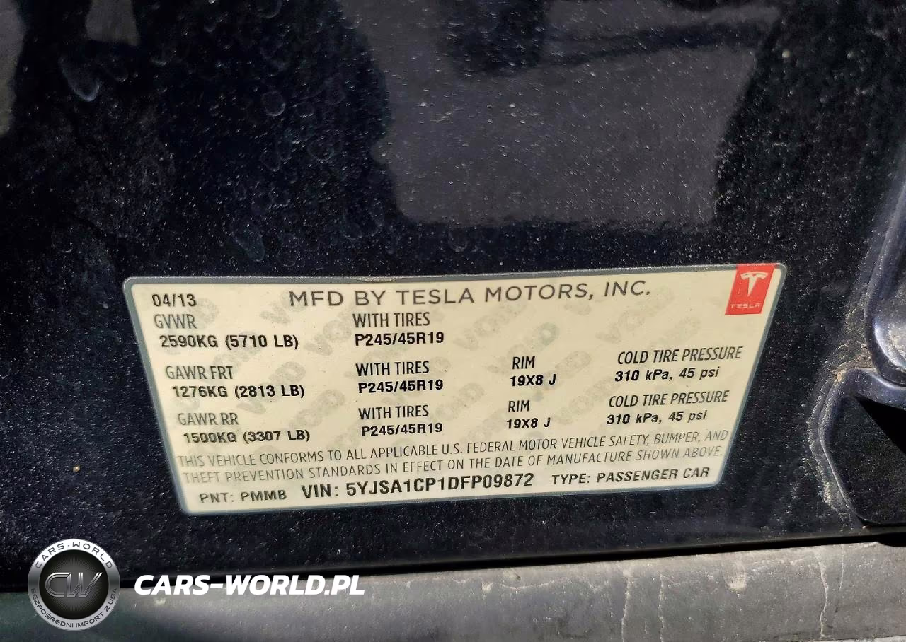 2013 Tesla Model S VIN:5YJSA1CP1DFP09872 - 12