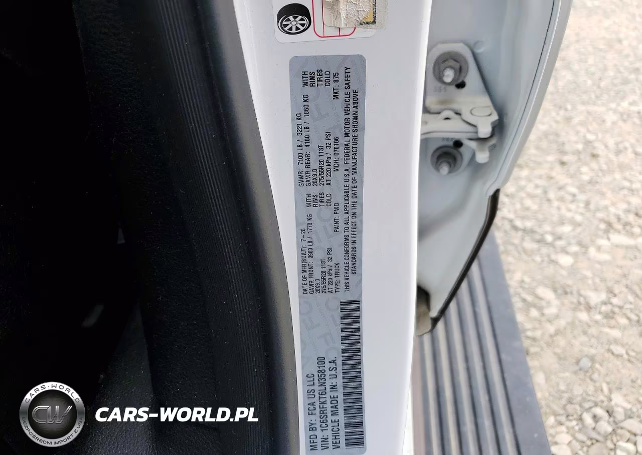 2020 Ram 1500 Longhorn VIN:1C6SRFKT6LN358100 - 12