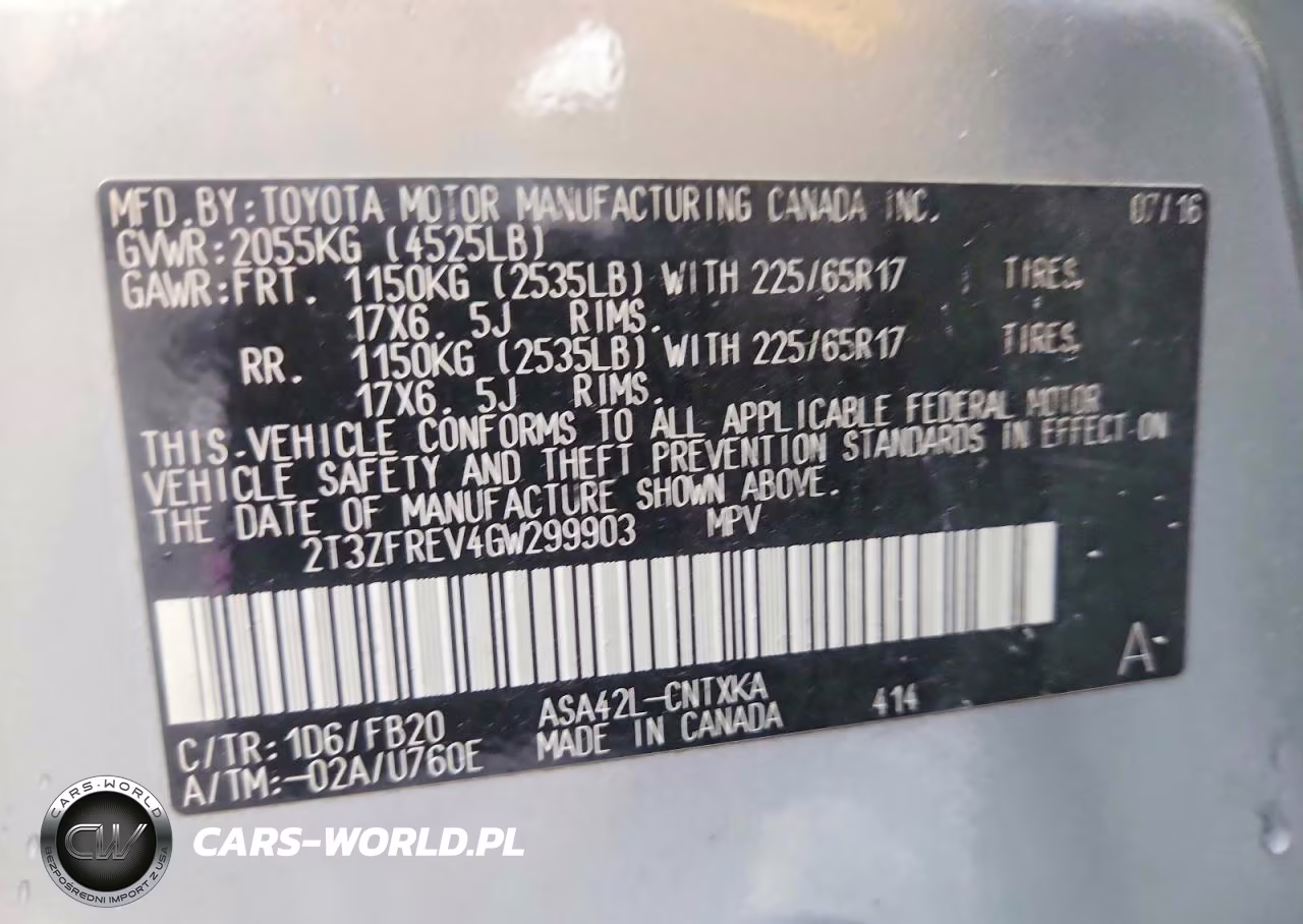 2016 Toyota Rav4 Le VIN:2T3ZFREV4GW299903 - 13