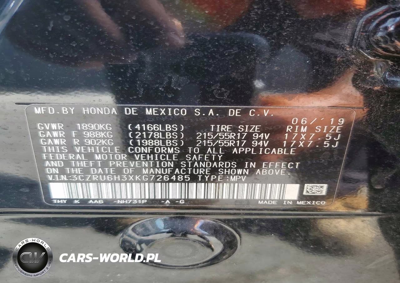 2019 Honda Hr-V Lx VIN:3CZRU6H3XKG726485 - 13