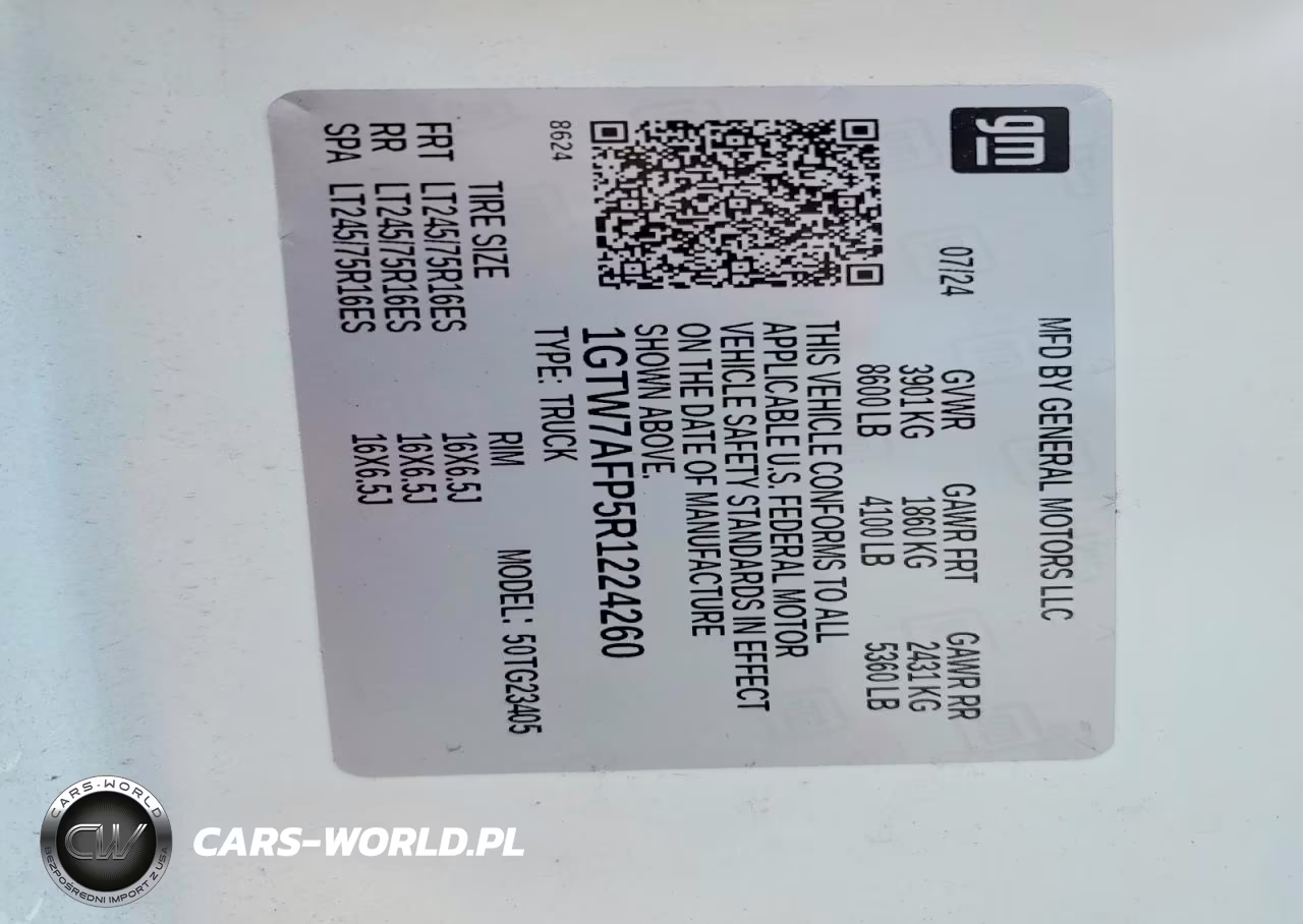 2024 GMC Savana G2500 VIN:1GTW7AFP5R1224260 - 14