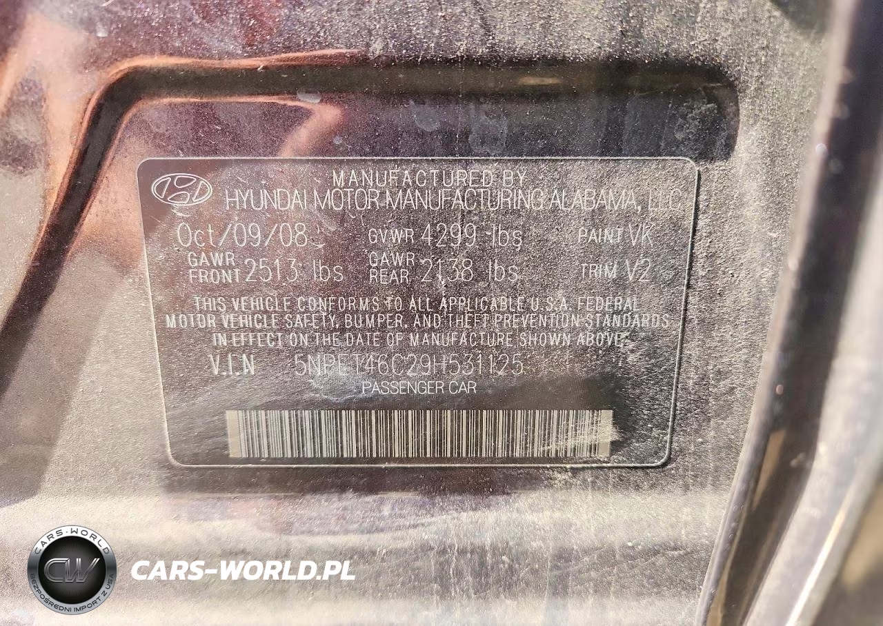 2009 Hyundai Sonata Gls VIN:5NPET46C29H531125 - 13