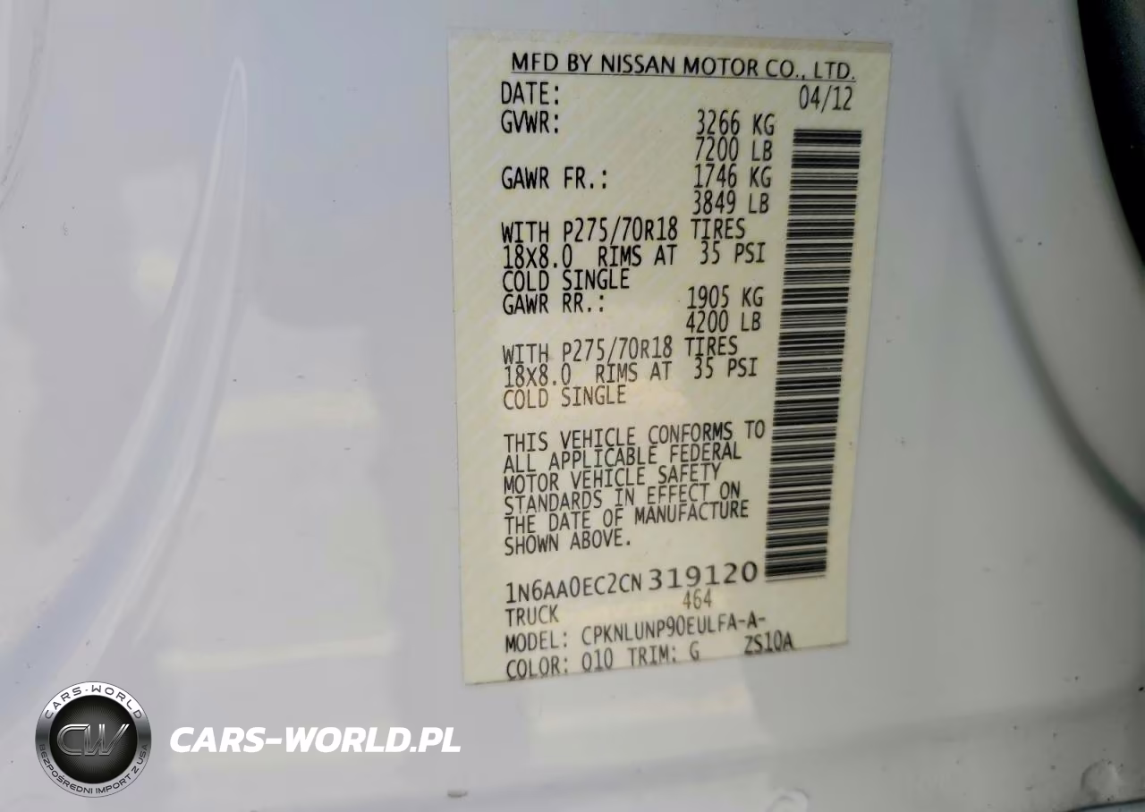 2012 Nissan Titan Sv VIN:1N6AA0EC2CN319120 - 13