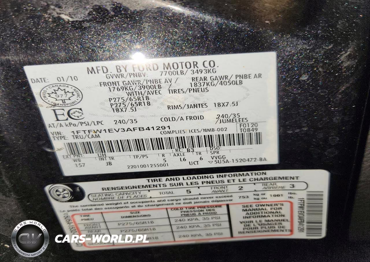 2010 Ford F150 Supercrew VIN:1FTFW1EV3AFB41291 - 12