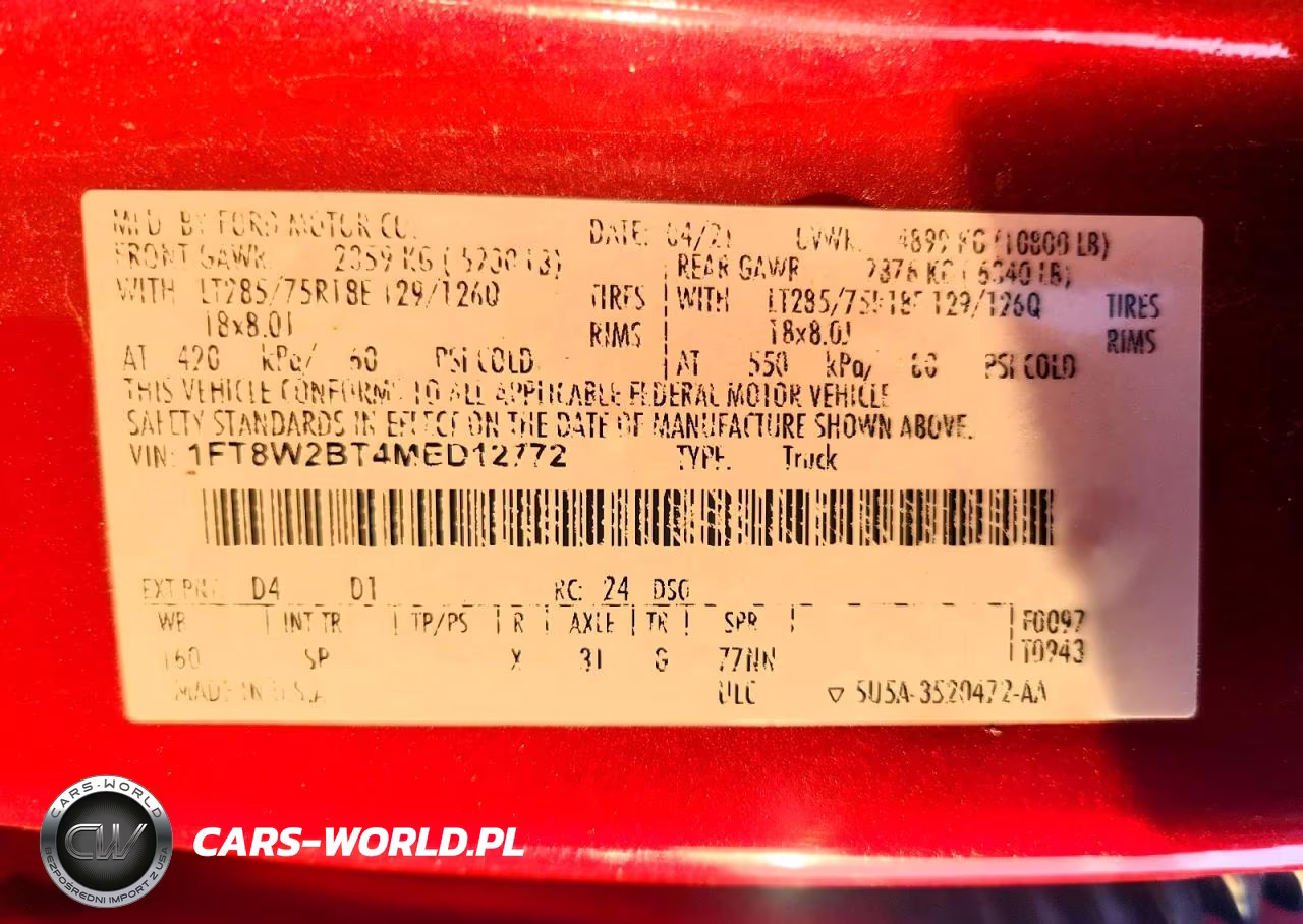 2021 Ford F250 Super Duty VIN:1FT8W2BT4MED12772 - 12