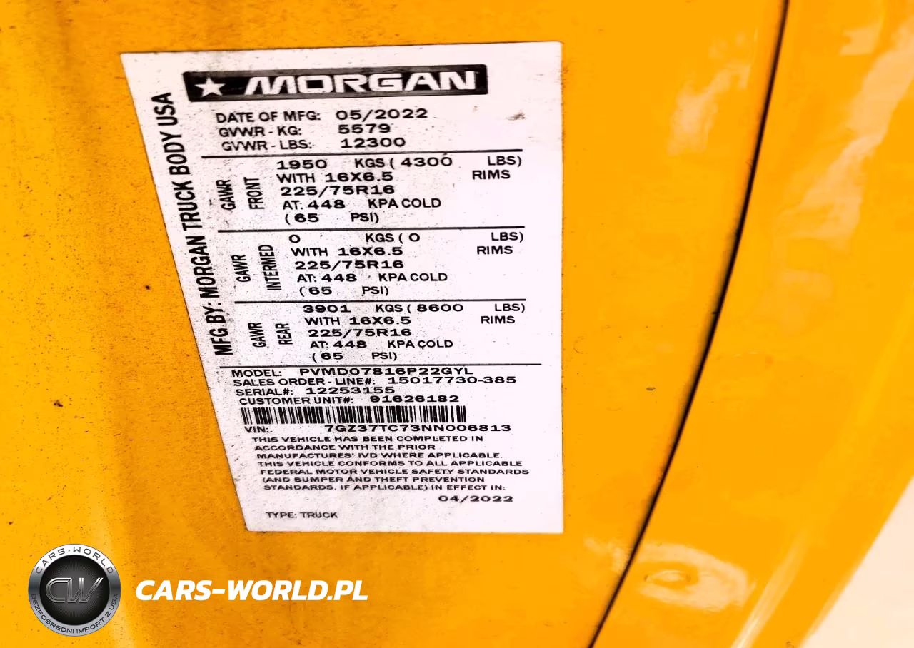 2022 GMC Savana Cut - Box Truck VIN:7GZ37TC73NN006813 - 13