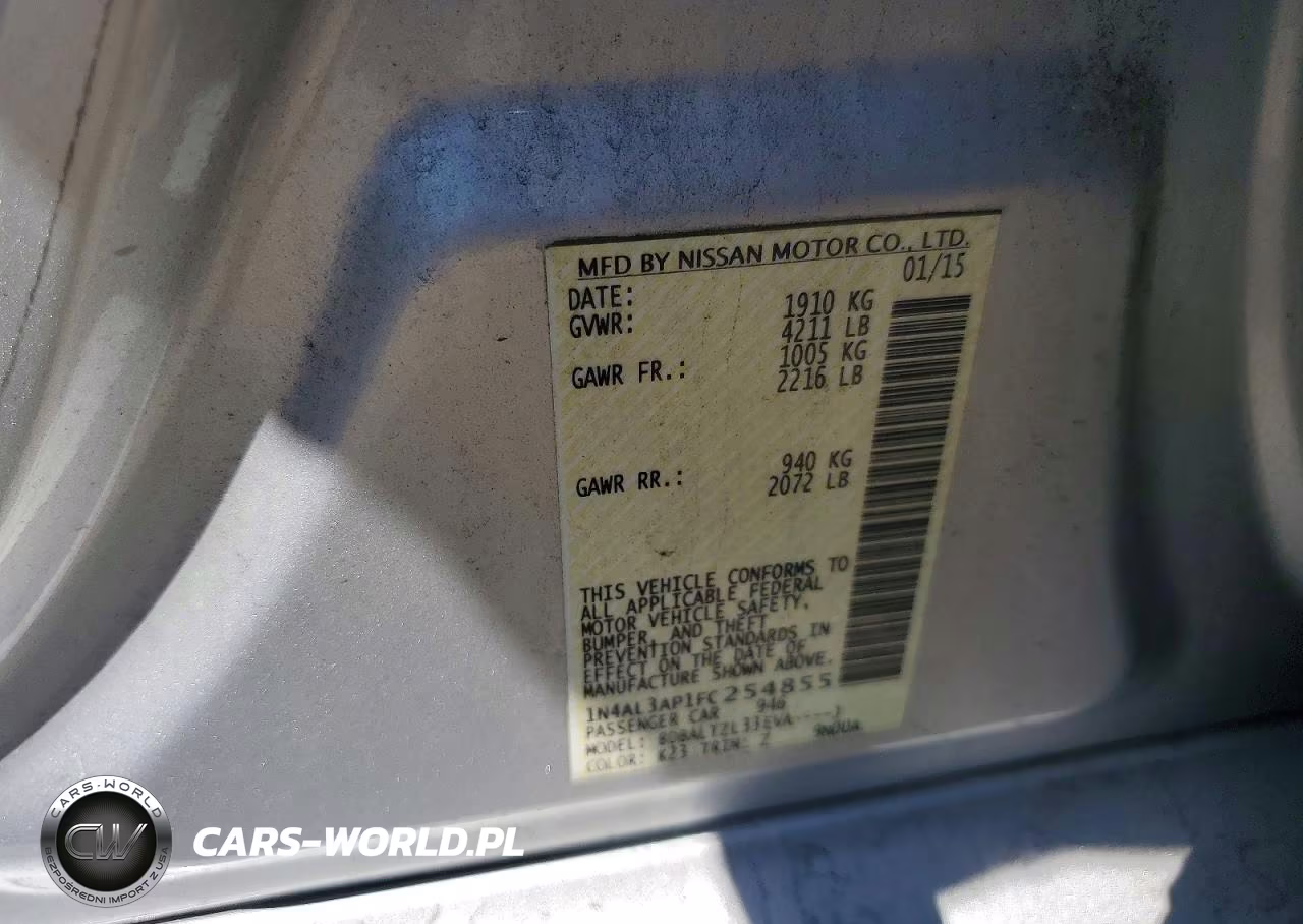 2015 Nissan Altima 2.5 Sl VIN:1N4AL3AP1FC254855 - 12
