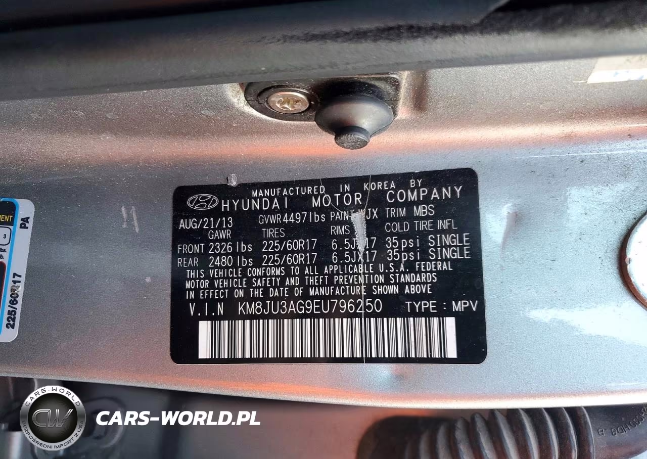 2014 Hyundai Tucson Se VIN:KM8JU3AG9EU796250 - 12