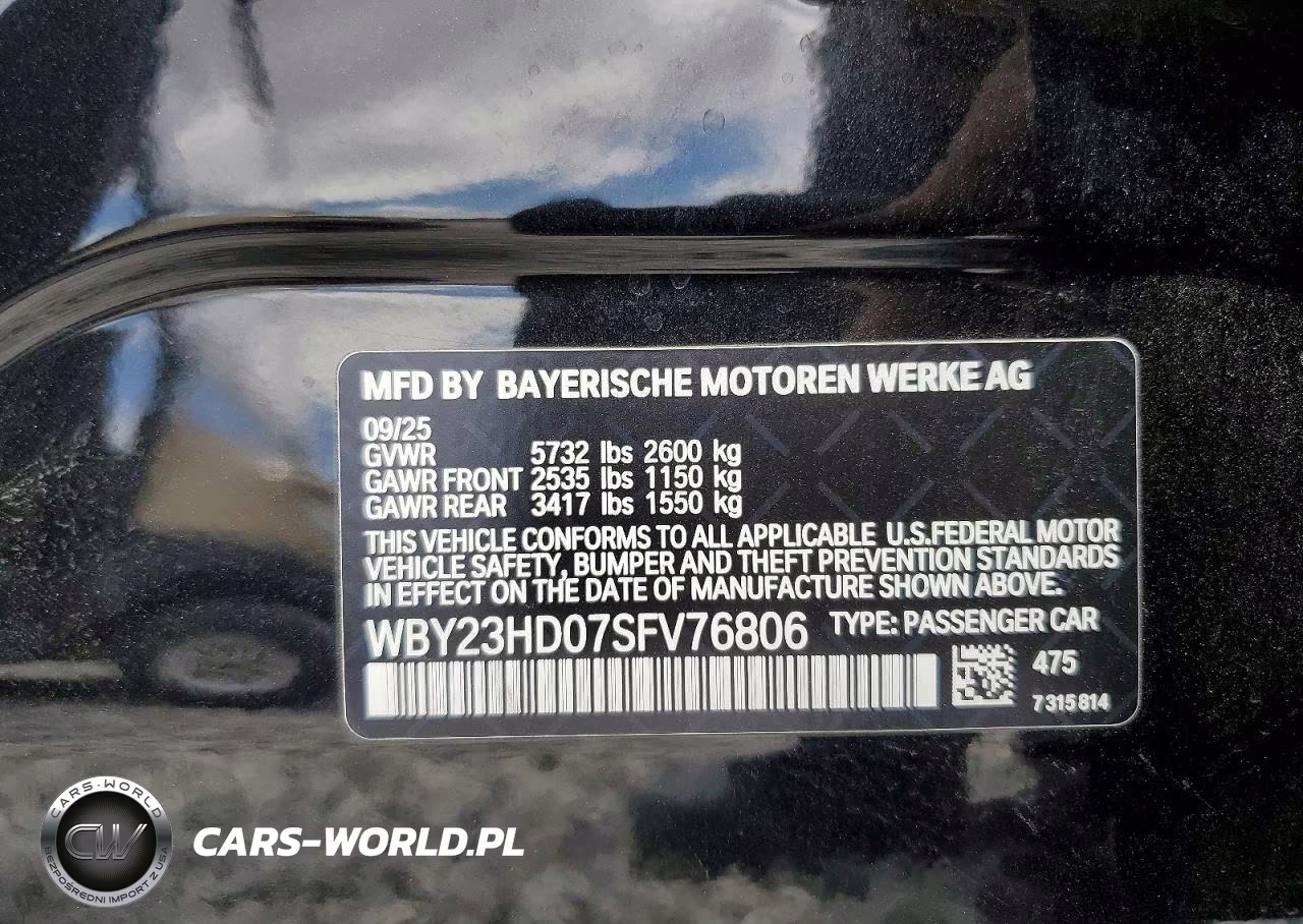 2025 BMW I4 Edrive 40 VIN:WBY23HD07SFV76806 - 13