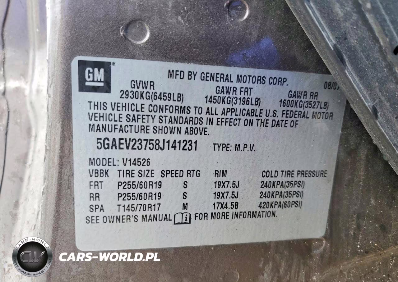 2008 Buick Enclave Cxl VIN:5GAEV23758J141231 - 13