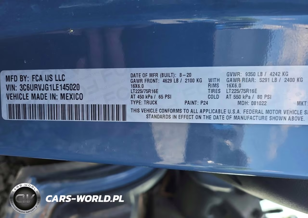 2020 Ram Promaster 3500 3500 High VIN:3C6URVJG1LE145020 - 13