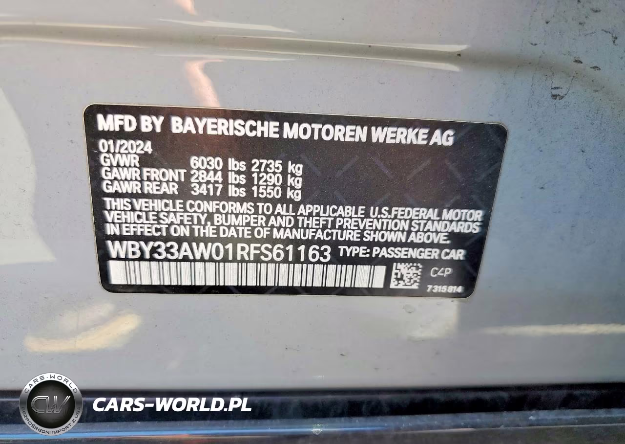 2024 BMW I4 M50 VIN:WBY33AW01RFS61163 - 12