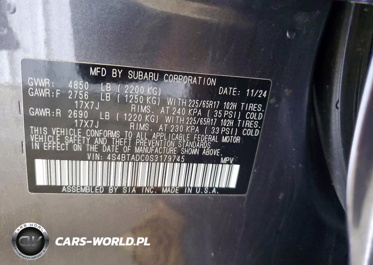 2025 Subaru Outback Premium VIN:4S4BTADC0S3179745 - 14