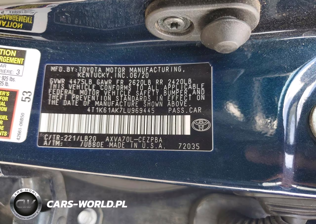 2020 Toyota Camry Xse VIN:4T1K61AK7LU969445 - 12