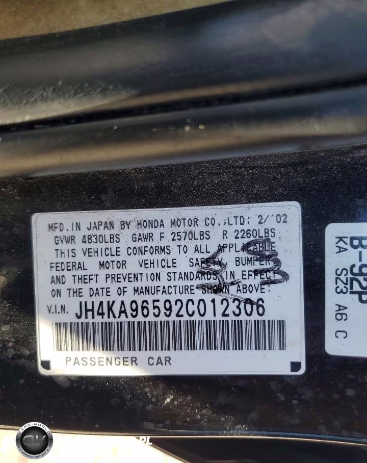2002 Acura 3.5Rl VIN:JH4KA96592C012306 - 12