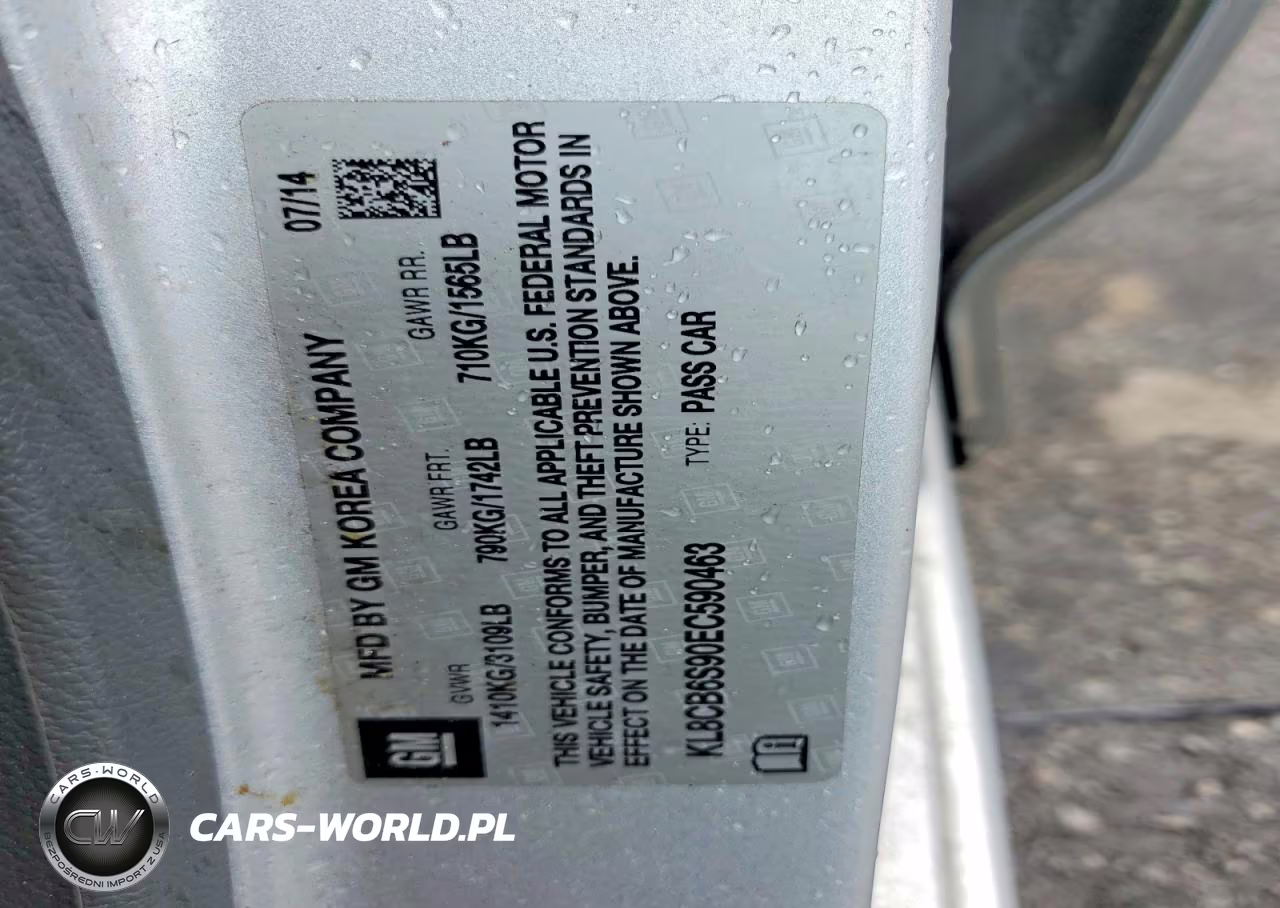 2014 Chev Spark VIN:KL8CB6S90EC590463 - 12