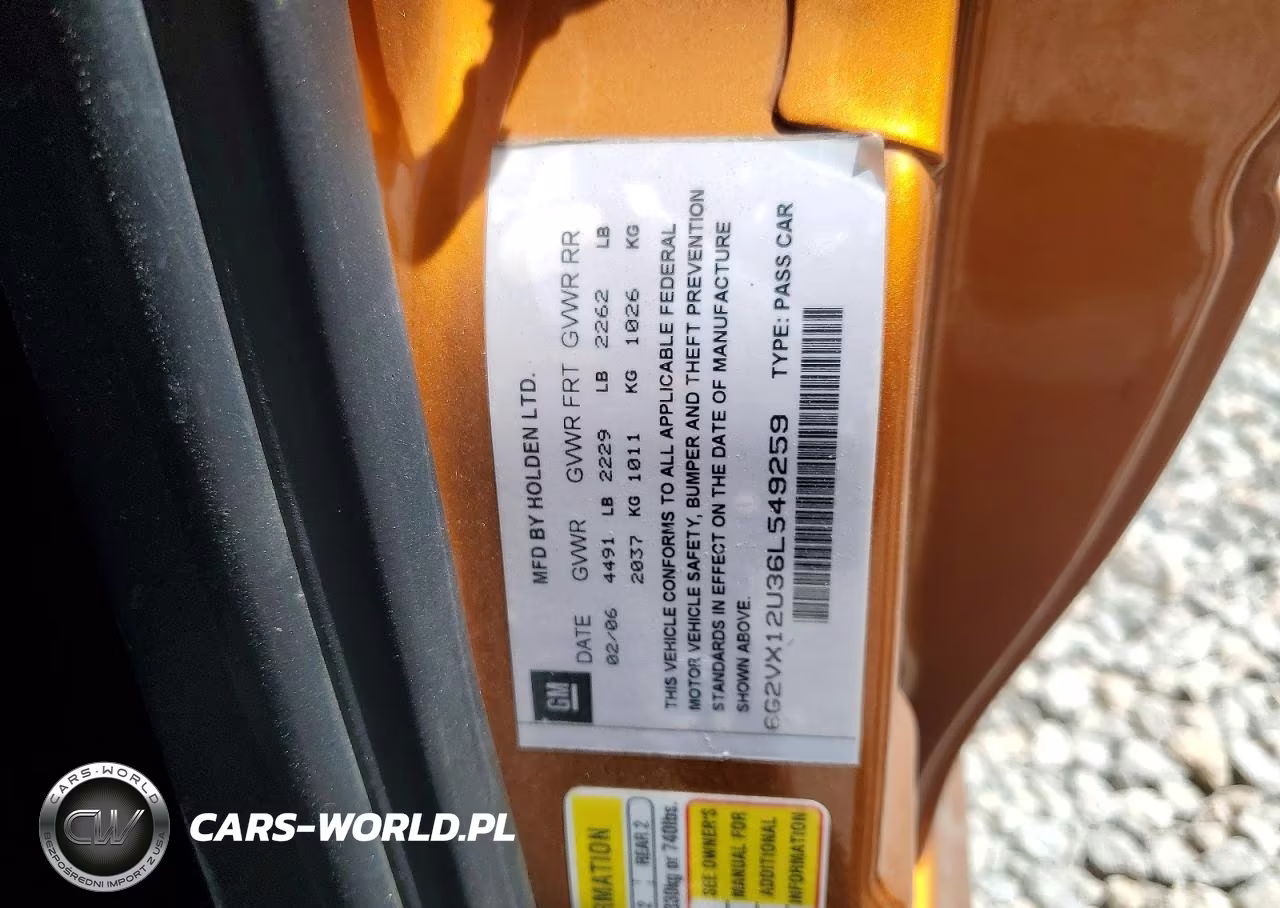 2006 Pontiac Gto VIN:6G2VX12U36L549259 - 12