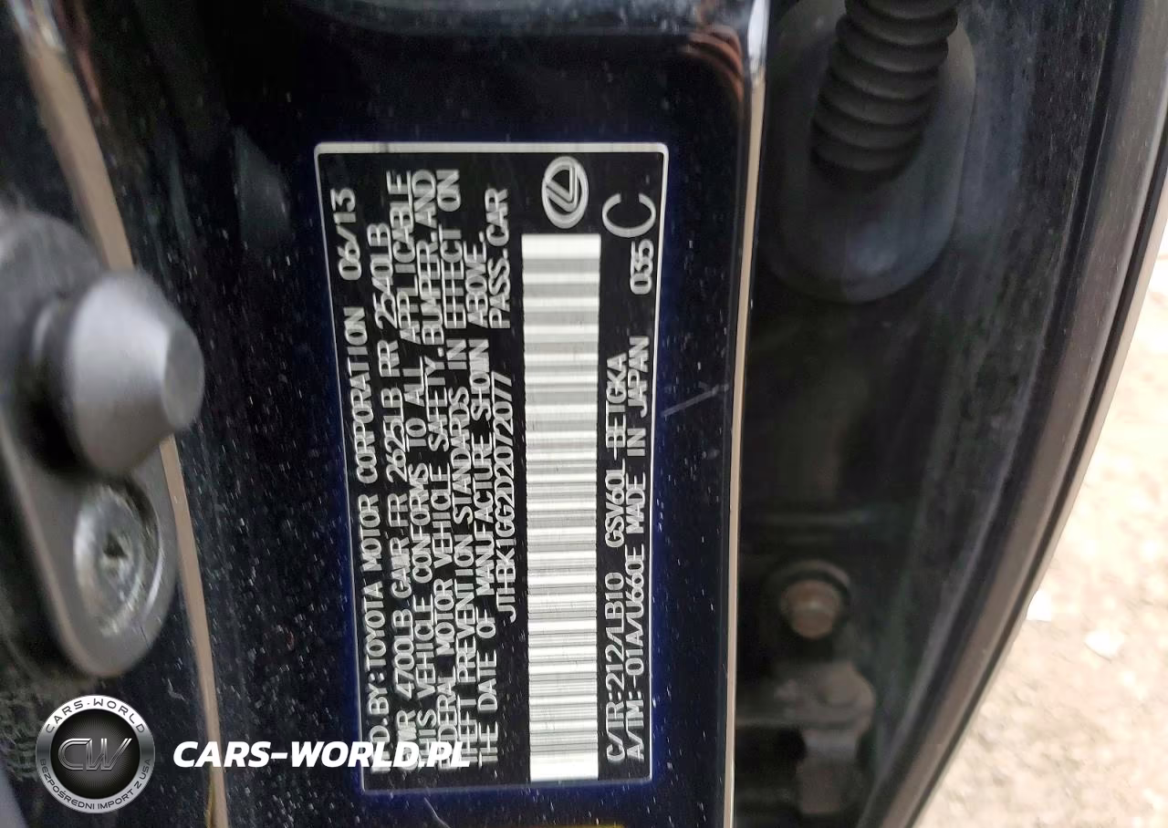 2013 Lexus Es 350 VIN:JTHBK1GG2D2072077 - 12