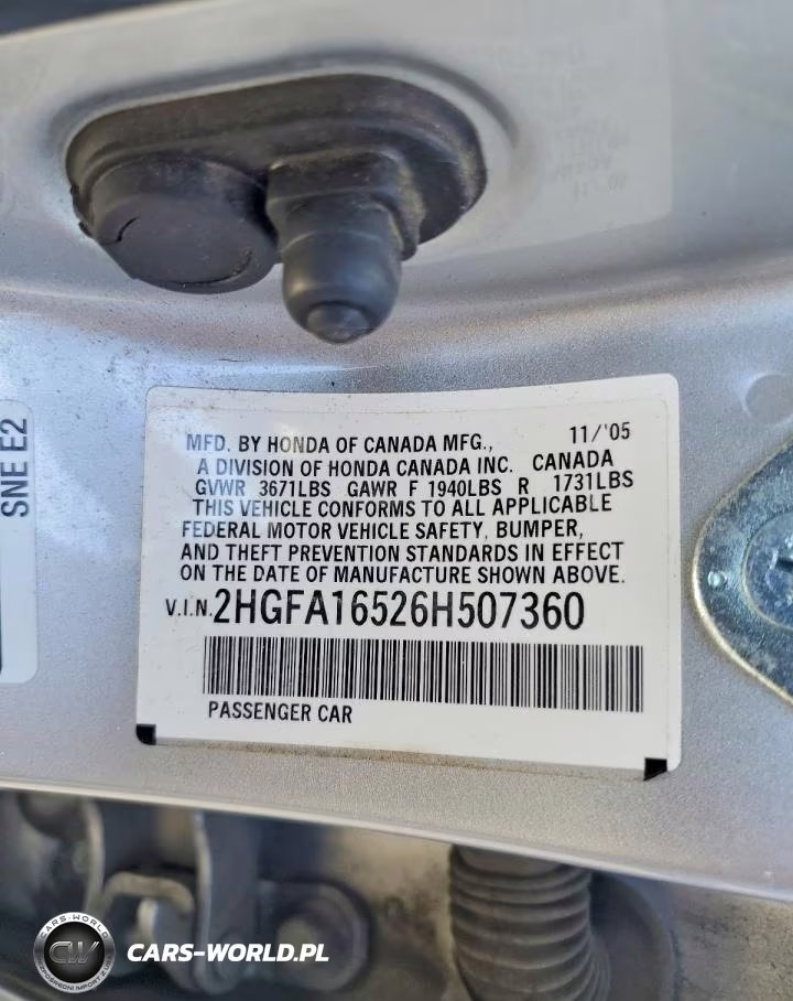 2006 Honda Civic Lx VIN:2HGFA16526H507360 - 12