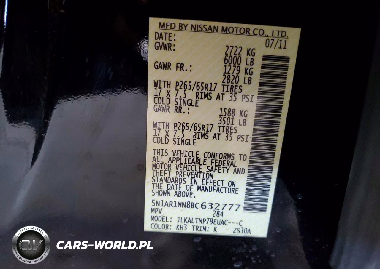 2011 Nissan Pathfinder S VIN:5N1AR1NN8BC632777 - 13