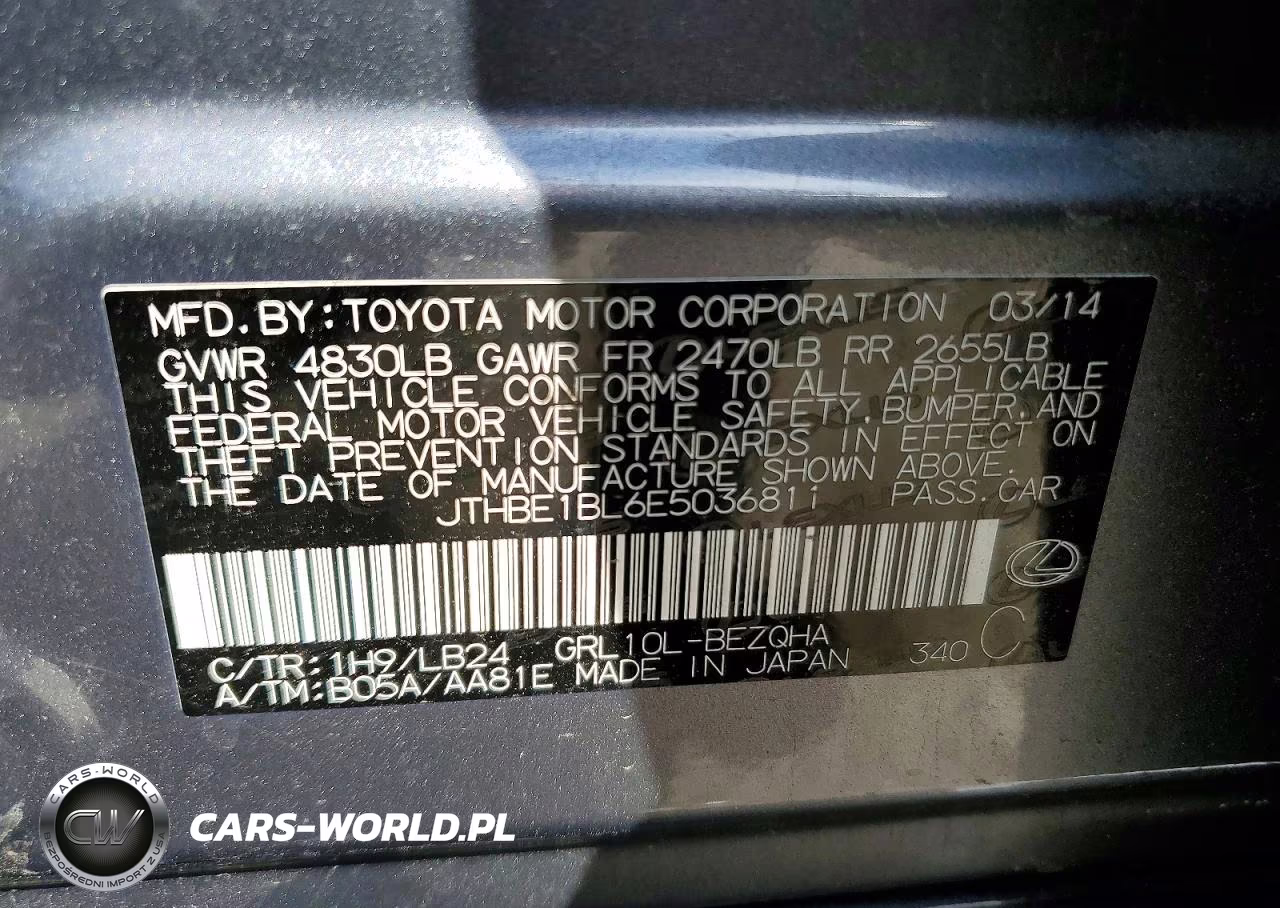 2014 Lexus Gs 350 VIN:JTHBE1BL6E5036811 - 12
