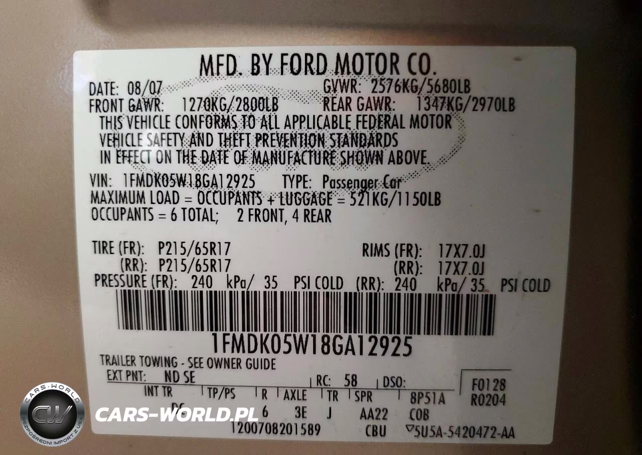 2008 Ford Taurus X Sel VIN:1FMDK05W18GA12925 - 13