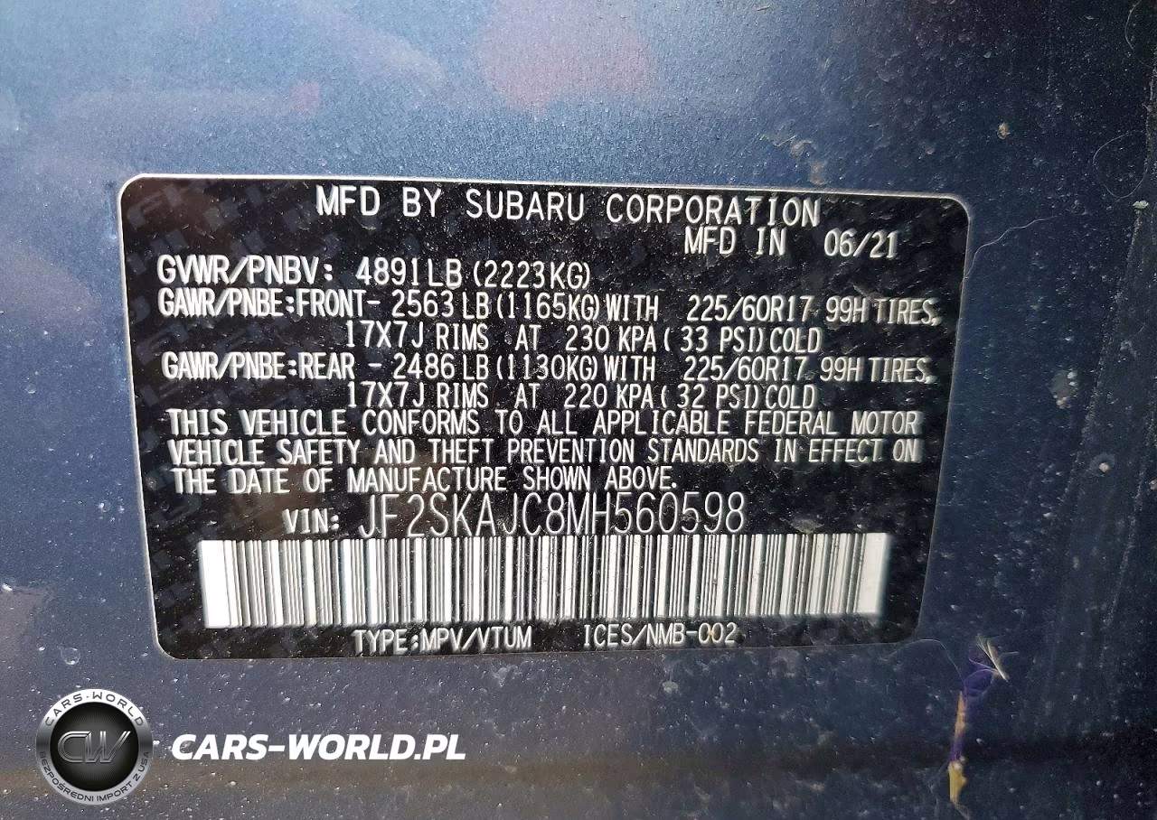 2021 Subaru Forester Premium VIN:JF2SKAJC8MH560598 - 13
