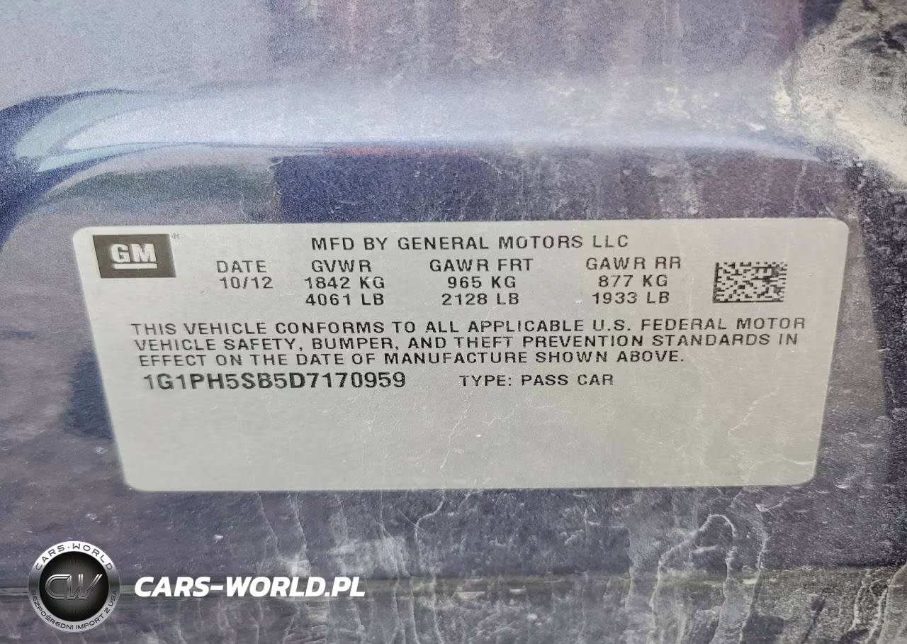 2013 Chevrolet Cruze Eco VIN:1G1PH5SB5D7170959 - 12