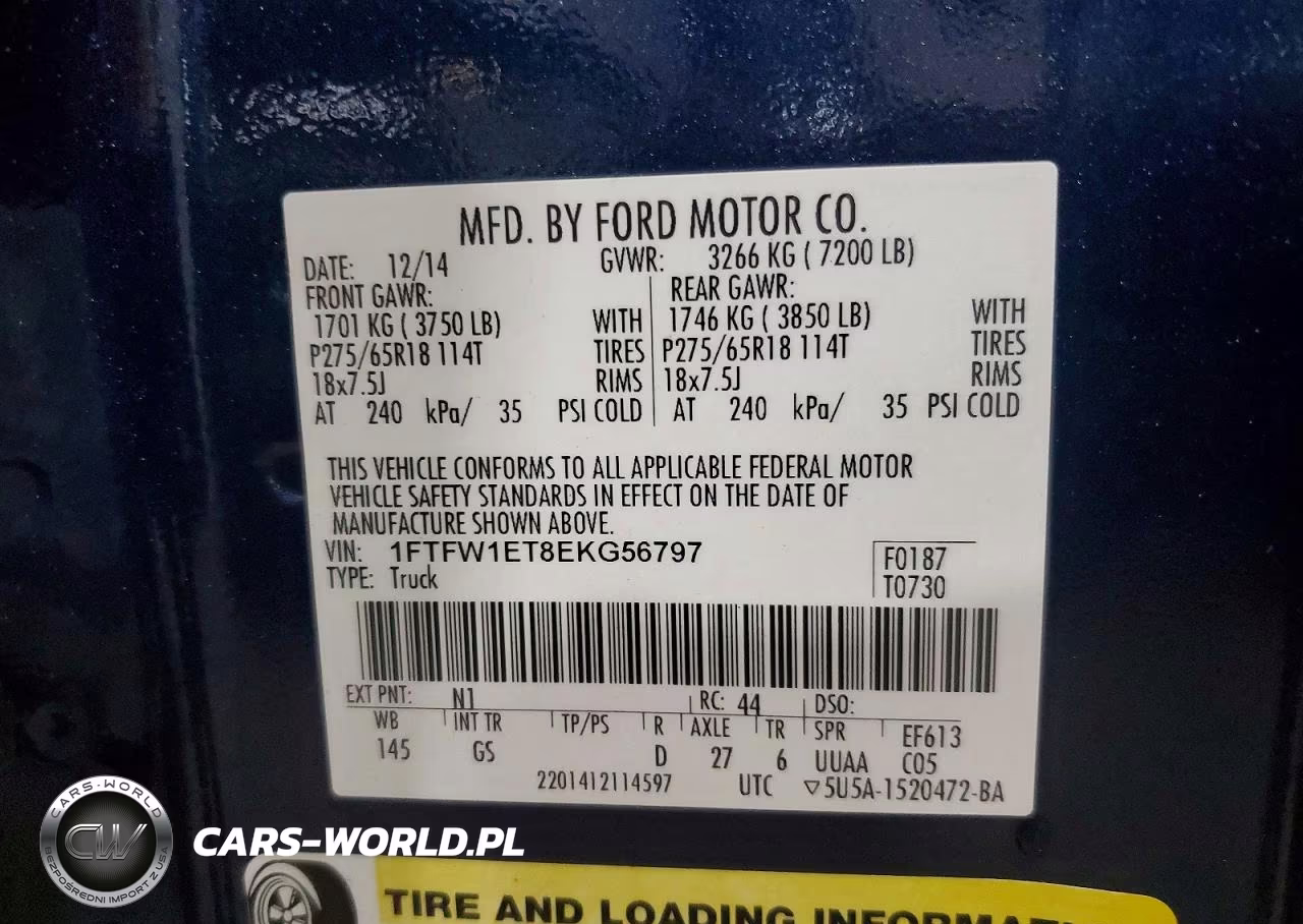 2014 Ford F150 Supercrew VIN:1FTFW1ET8EKG56797 - 13