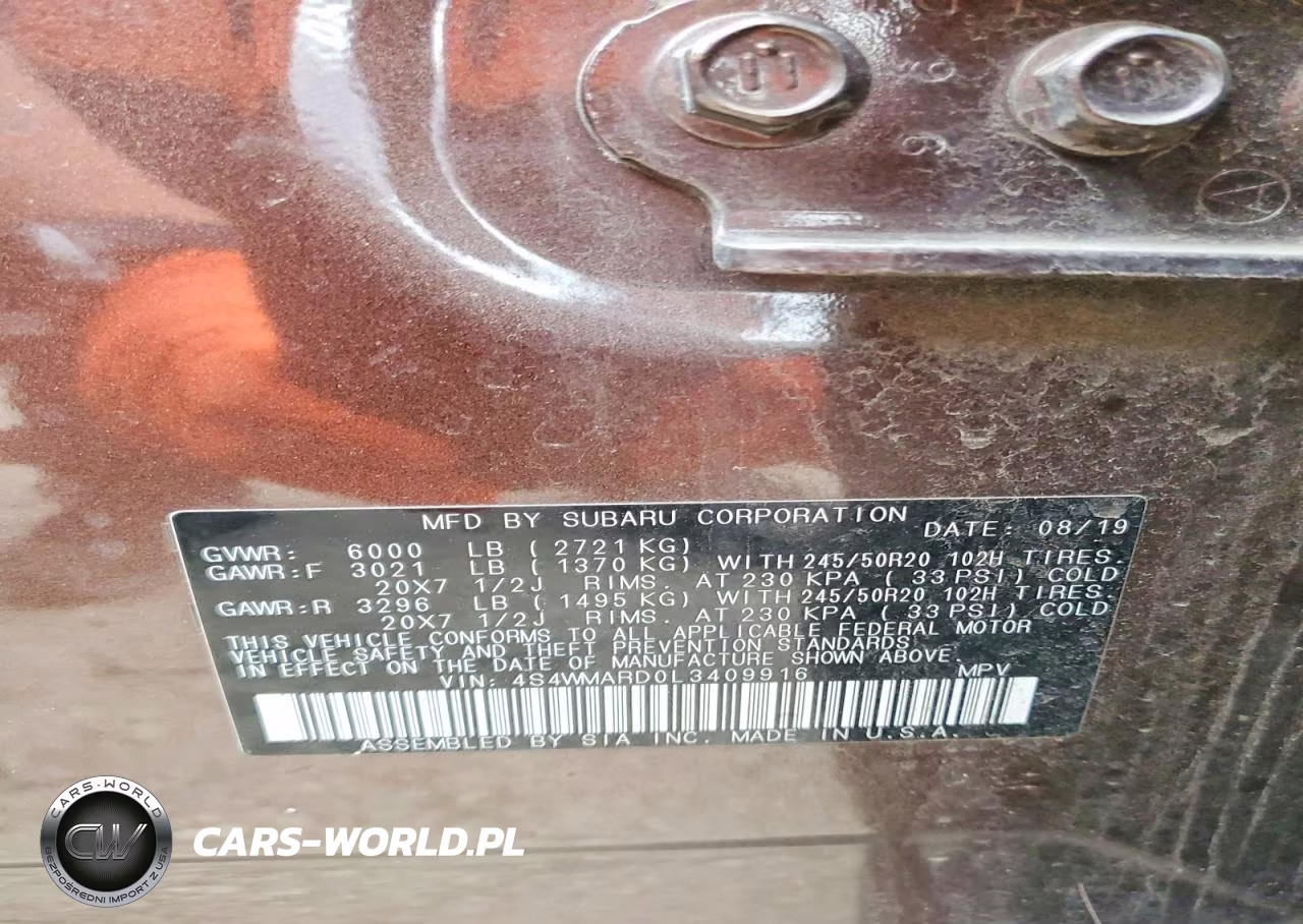 2020 Subaru Ascent Touring VIN:4S4WMARD0L3409916 - 13