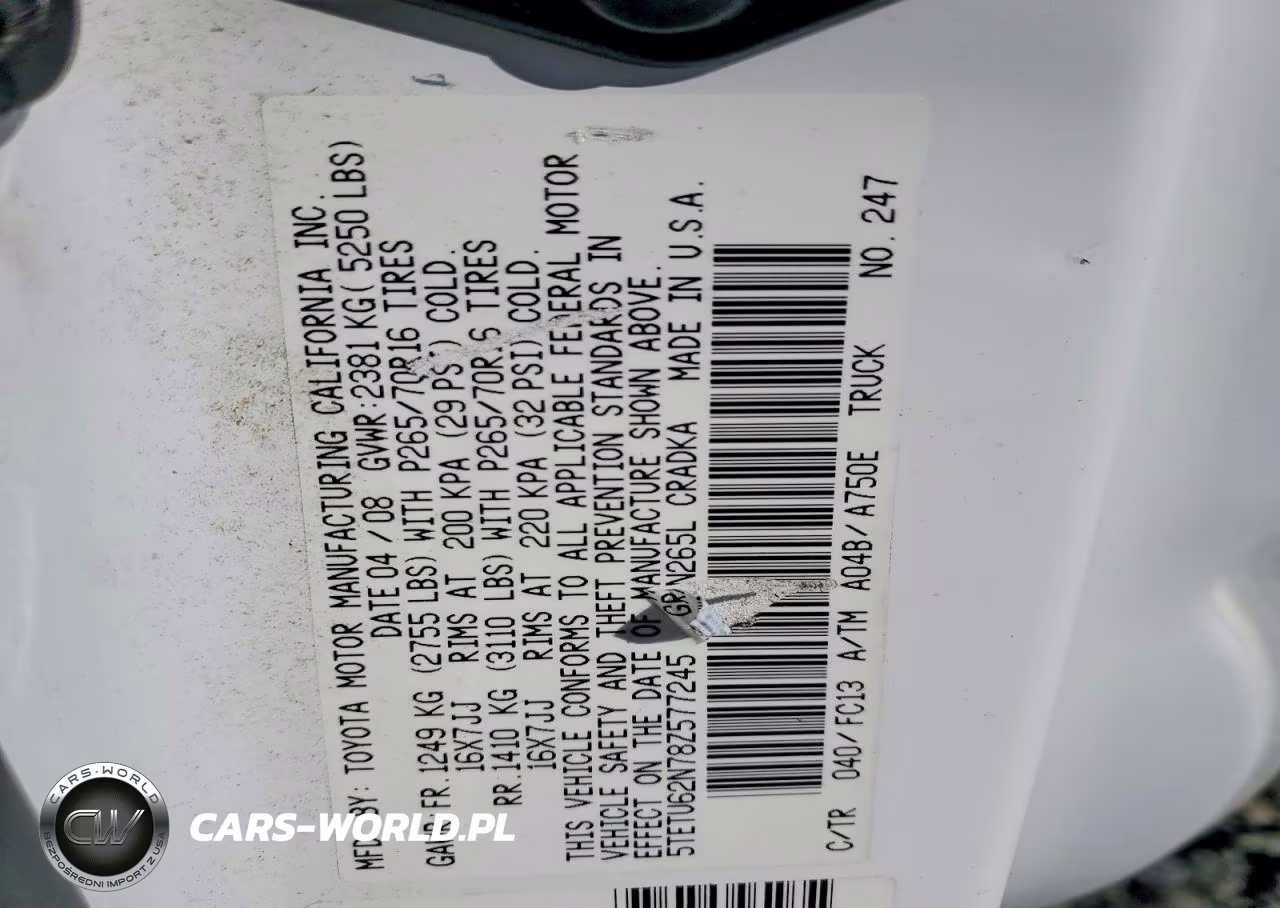 2008 Toyota Tacoma Prerunner Access Cab VIN:5TETU62N78Z577245 - 12