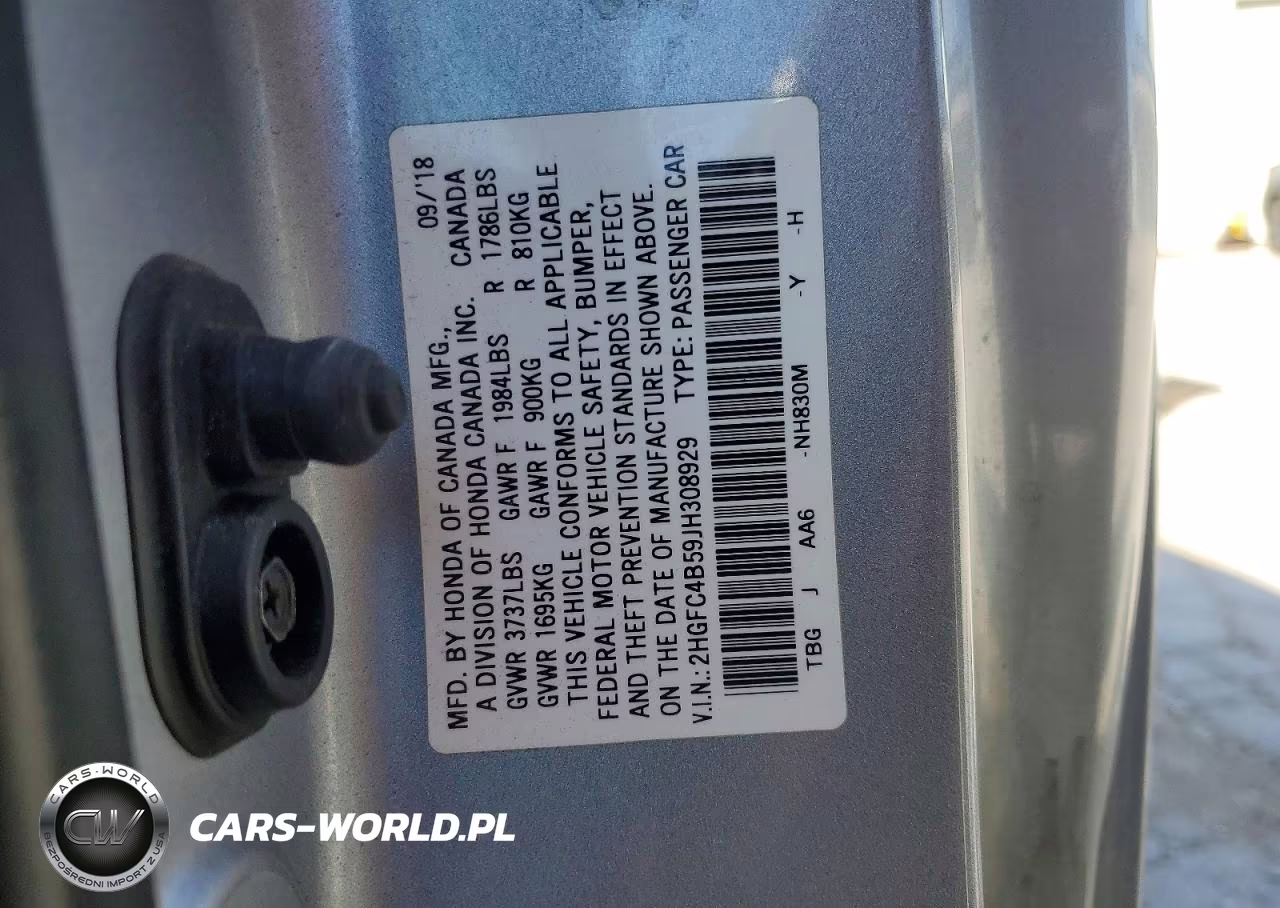 2018 Honda Civic Lx VIN:2HGFC4B59JH308929 - 12