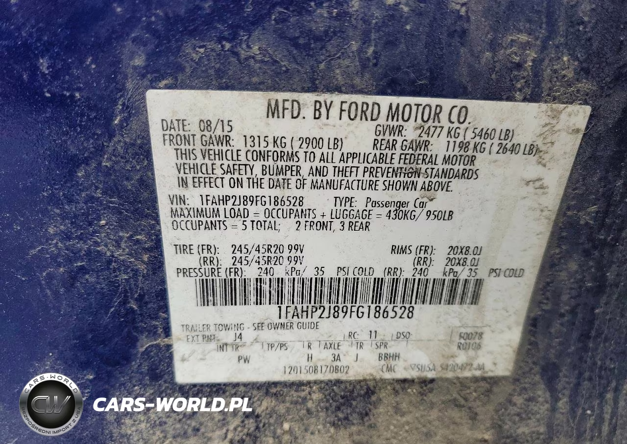 2015 Ford Taurus Limited VIN:1FAHP2J89FG186528 - 12