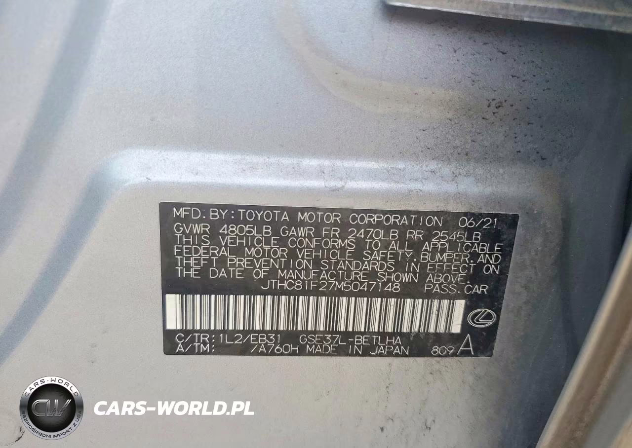 2021 Lexus Is 300 VIN:JTHC81F27M5047148 - 12