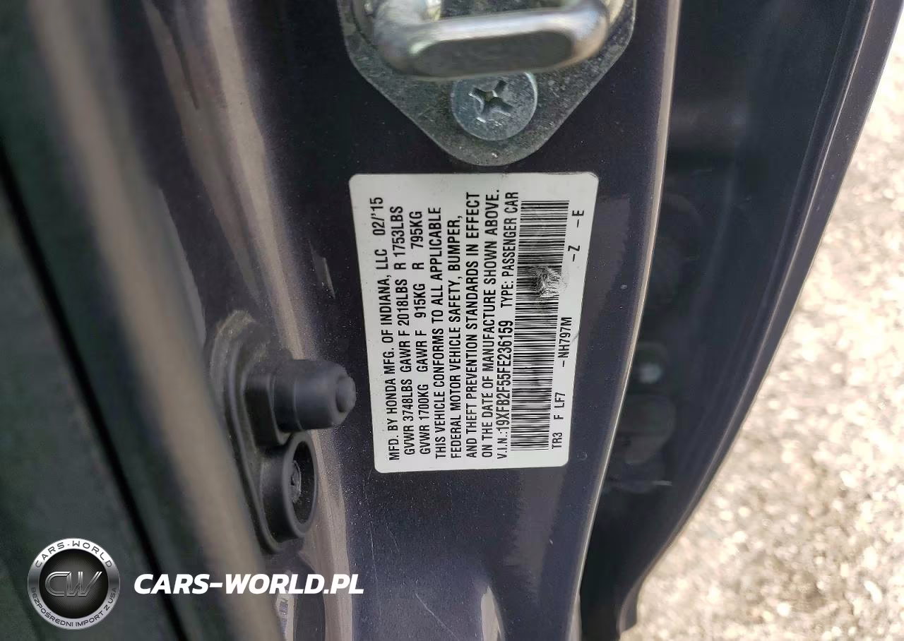 2015 Honda Civic Lx VIN:19XFB2F55FE236159 - 13
