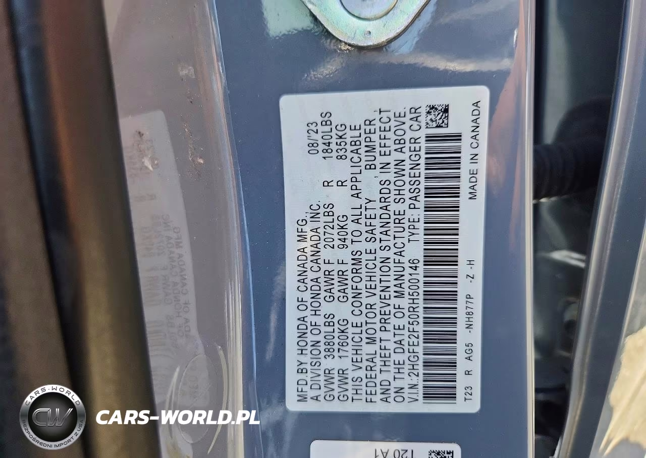 2024 Honda Civic Sport VIN:2HGFE2F50RH500146 - 12