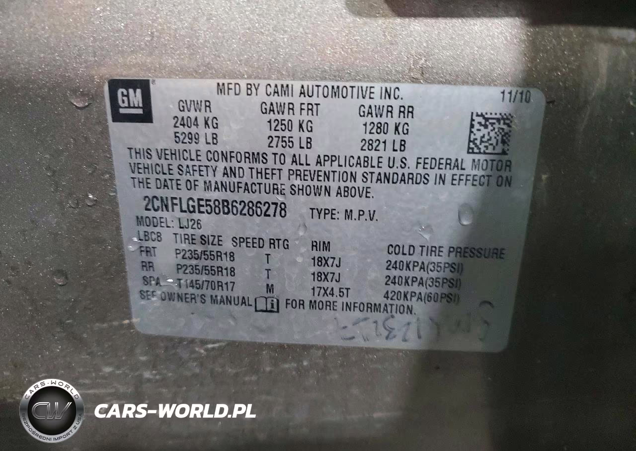 2011 Chevrolet Equinox Ltz VIN:2CNFLGE58B6286278 - 14