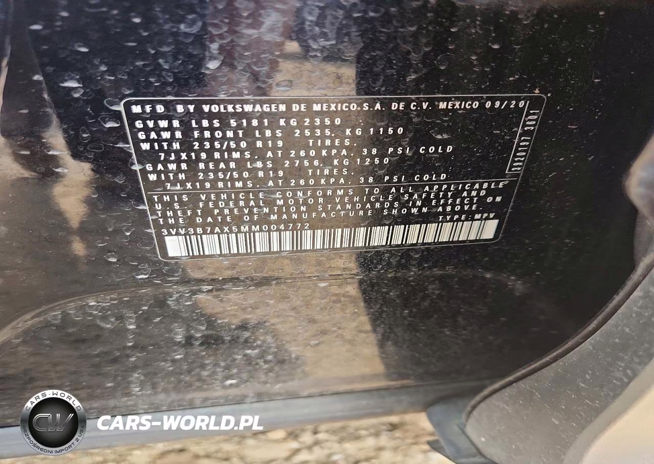 2021 Volkswagen Tiguan Se VIN:3VV3B7AX5MM004772 - 14