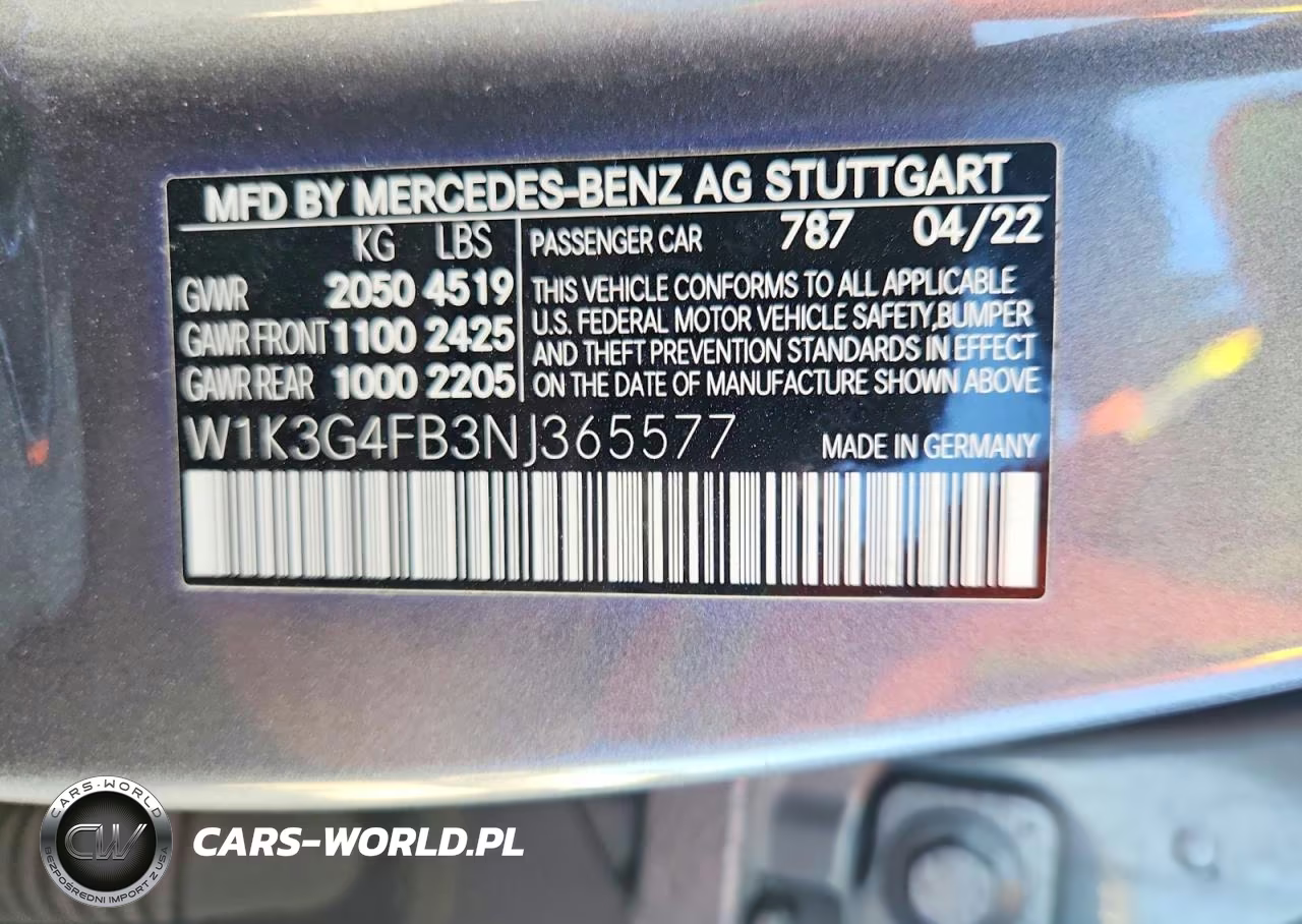MERCEDES-BENZ A 220 4MAT VIN:W1K3G4FB3NJ365577 - 12