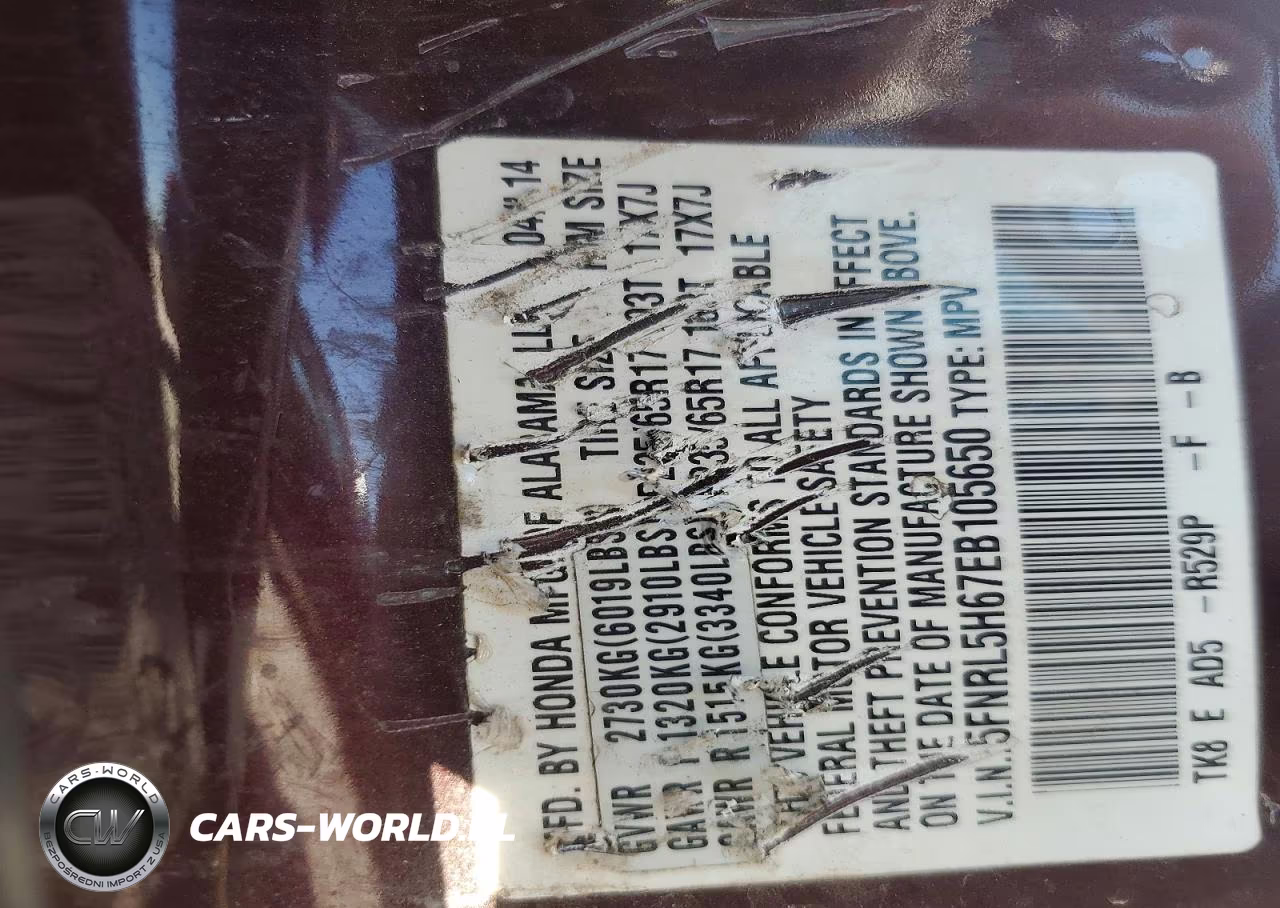 2014 Honda Odyssey Exl VIN:5FNRL5H67EB105650 - 13