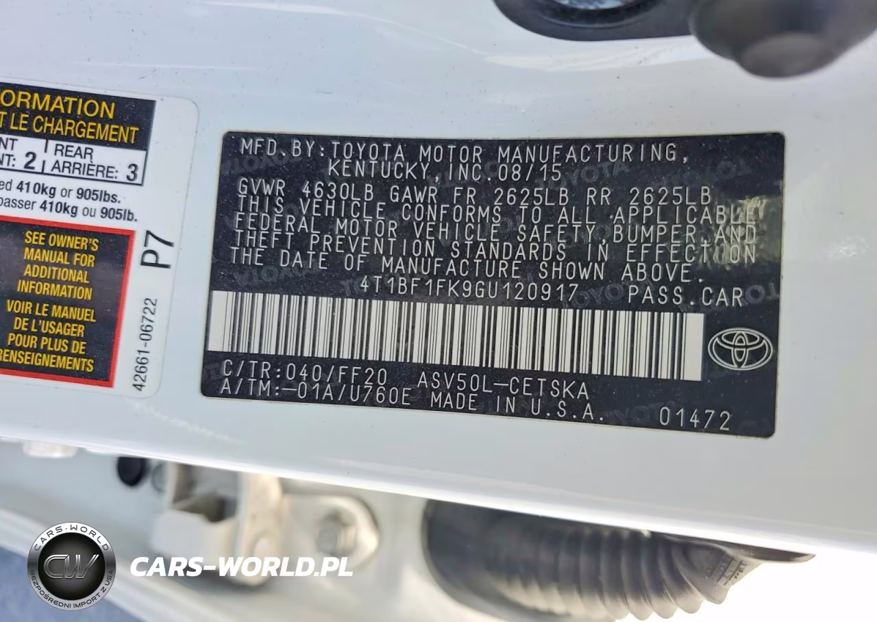 2016 Toyota Camry Se VIN:4T1BF1FK9GU120917 - 12