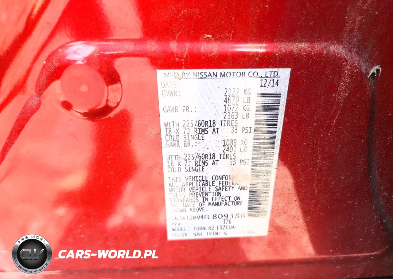 2015 Nissan Rogue Sl VIN:5N1AT2MV4FC809386 - 13
