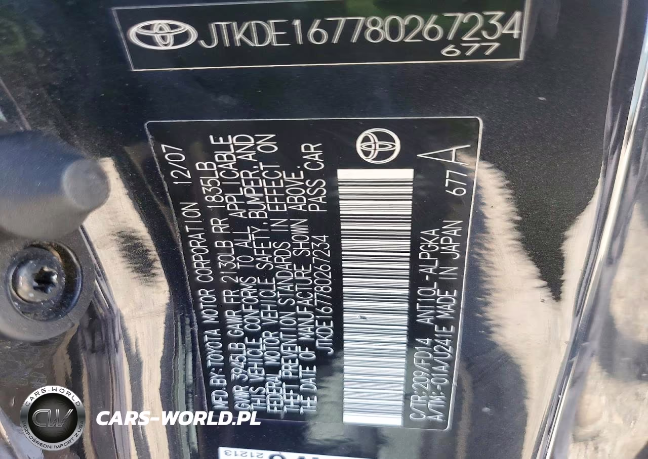 2008 Scion Tc Base VIN:JTKDE167780267234 - 13
