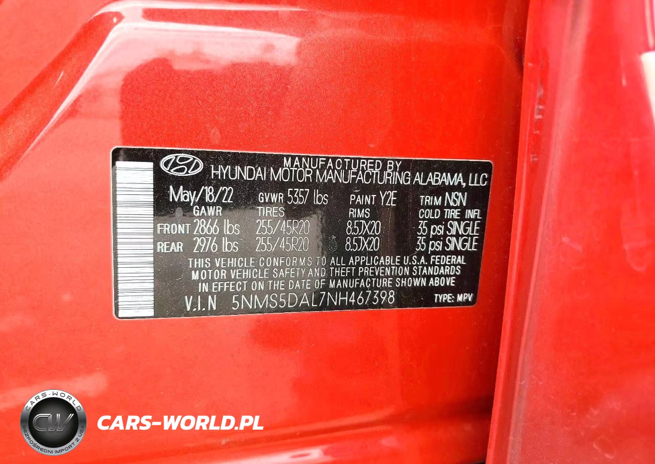 2022 Hyundai Santa Fe Calligraphy VIN:5NMS5DAL7NH467398 - 13