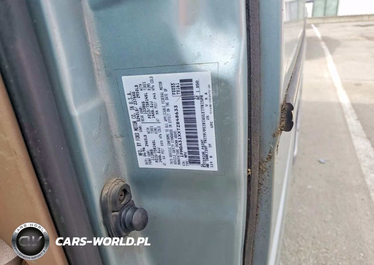1996 Ford Aerostar VIN:1FMDA31XXTZB48633 - 12